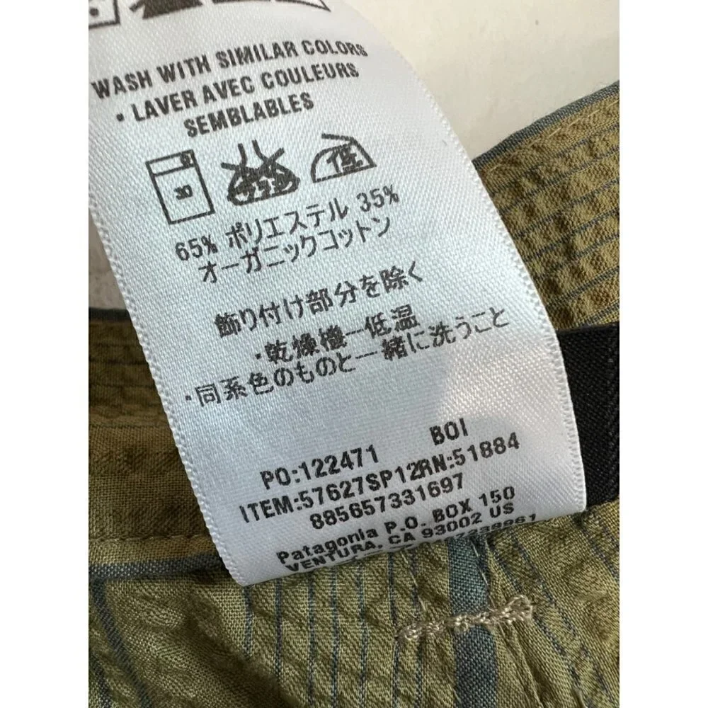 Patagonia Size Men's 30 Organic Cotton Shorts GREEN Stripe